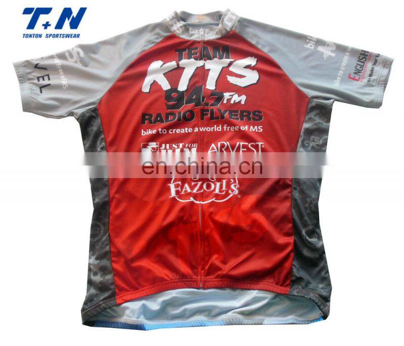 wholsale sublimation printing custom quick dry cycling jersey