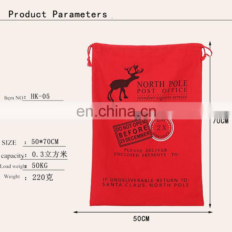 hight quality red Burlap canvas christmas gift Santa Sacks