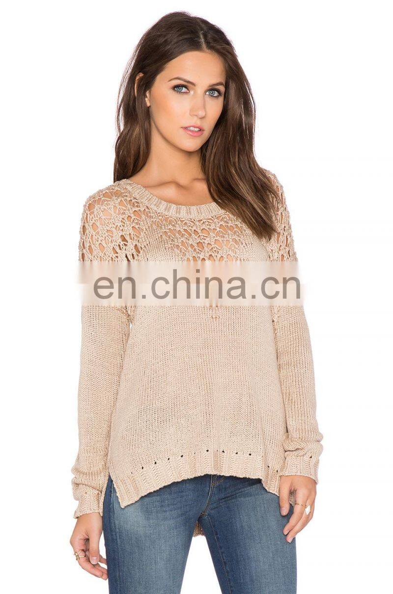 New Model Latest Designs Hand Knitted Woman Sweater