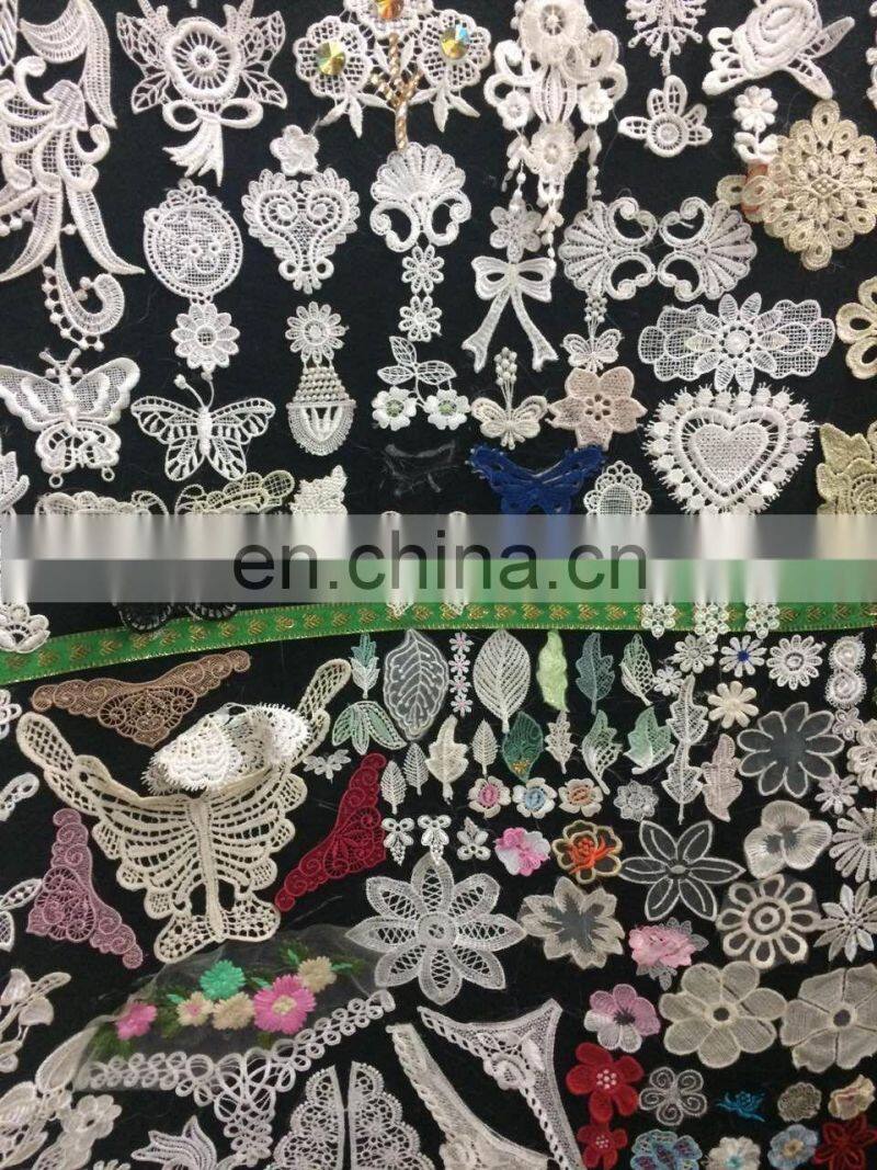 2017 fashion polyester yarn colorful lace trimming sewing ribbon flower trim