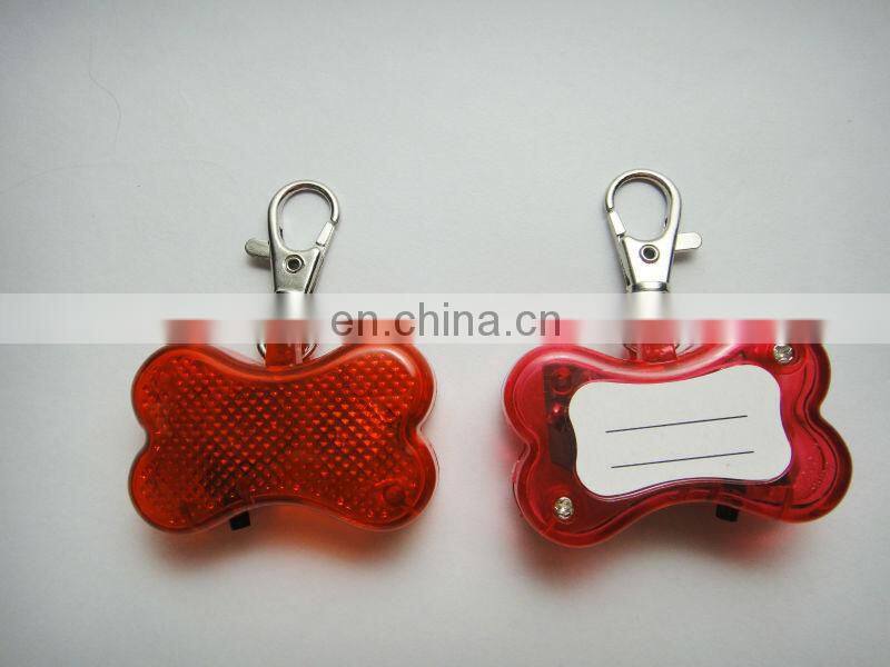 Custom Shape Pet Losting With LED Flashlight Keychain