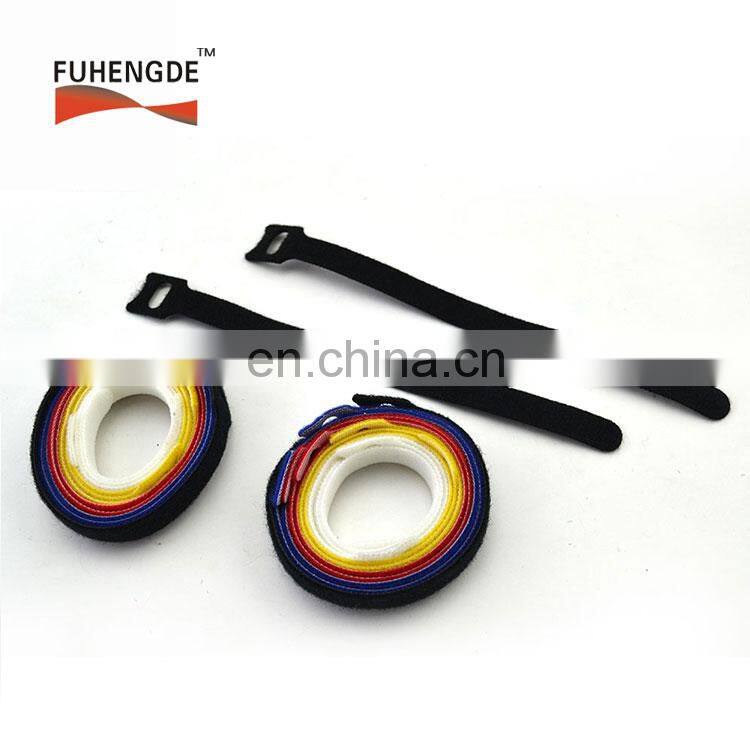 Custom nylon printed hook and loop cable tie