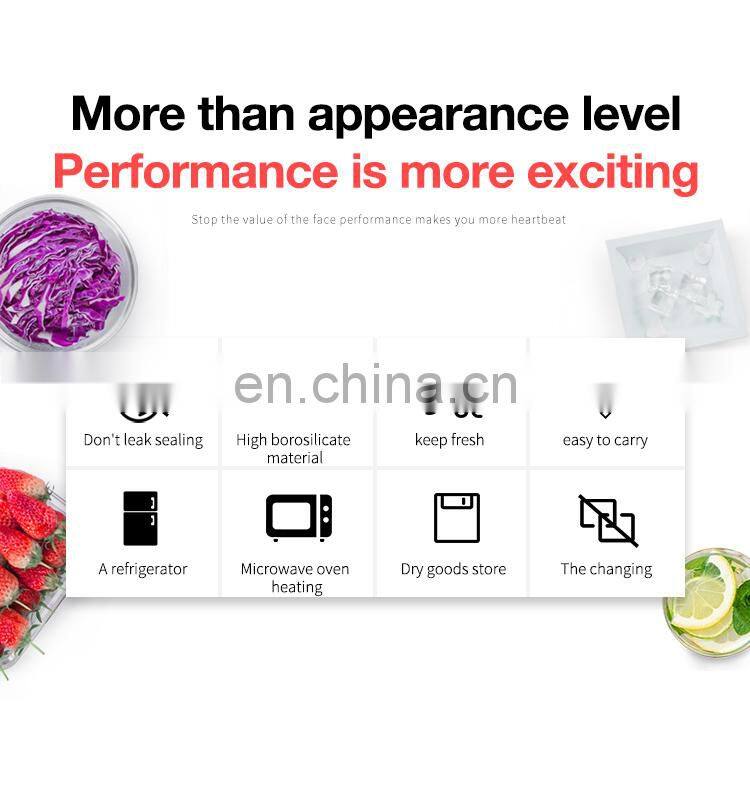 Square Borosilicate Glass Food Container Lunch Box