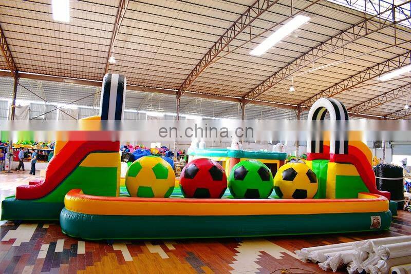 Outdoor team arena balance wrecking game, Big inflatable wipeout ball game for sport park