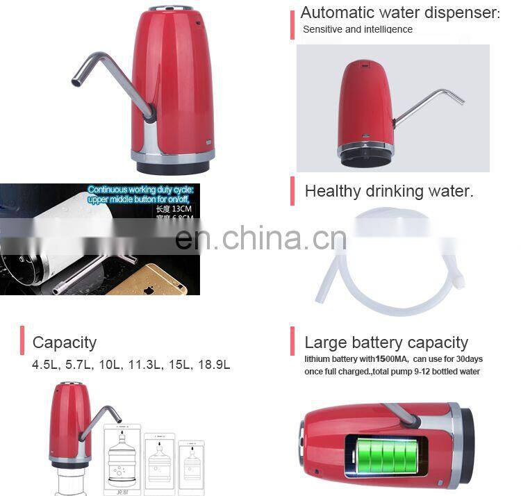 JAW-E1 Drinking Water Pump Electric Dispenser 5 Gallon Bottle Desk Top Powerful Rotational Portable for Home Kitchen Office Use