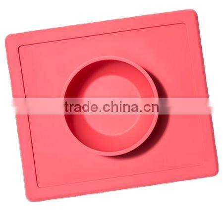 Silicone placemats table dog bowls kitchen table FDA dish pad grip with bowl