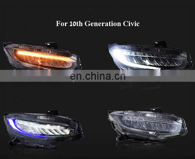 LED Car Headlights for Civic 2016-2018 Full-LED Headlamp Plug and Play for new Civic