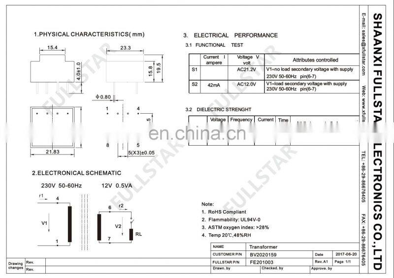 PCB Mounted Current Transformer 1:100/1:1000/1:1500/1:2000/1:3000