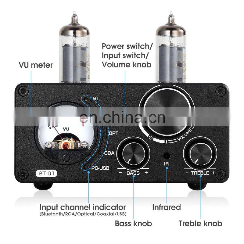 SUCA AUDIO SMART01 Hifi Tube Amplifier DAC USB DAC Amp With VU Meter 100W+100W