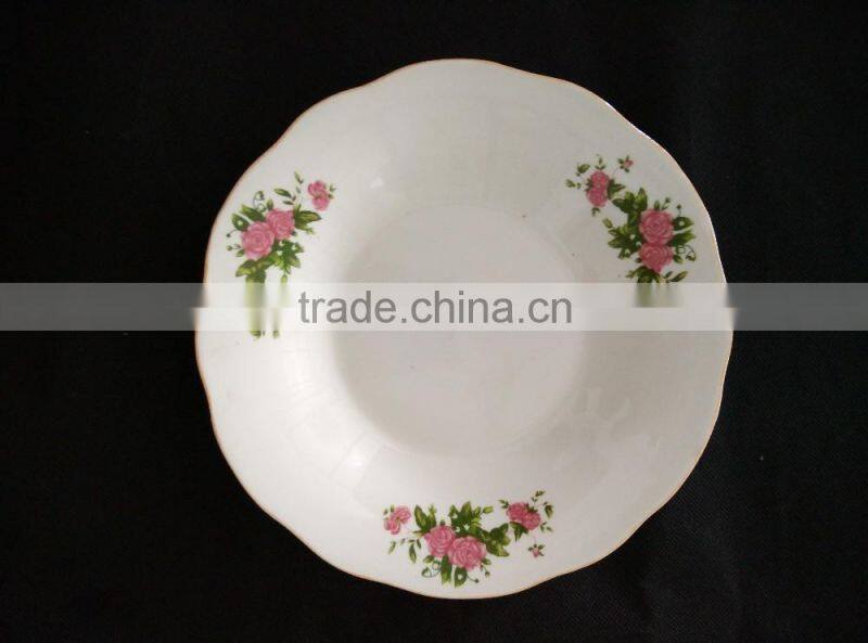 deep soup plate stock porcelain 9 inch with cheap price cut edge ceramci soup plate with GK line