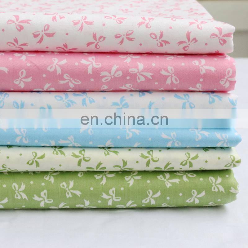 30/5000 Cotton twill printed fabric, six color small bow kindergarten baby bedding pure cotton fabric