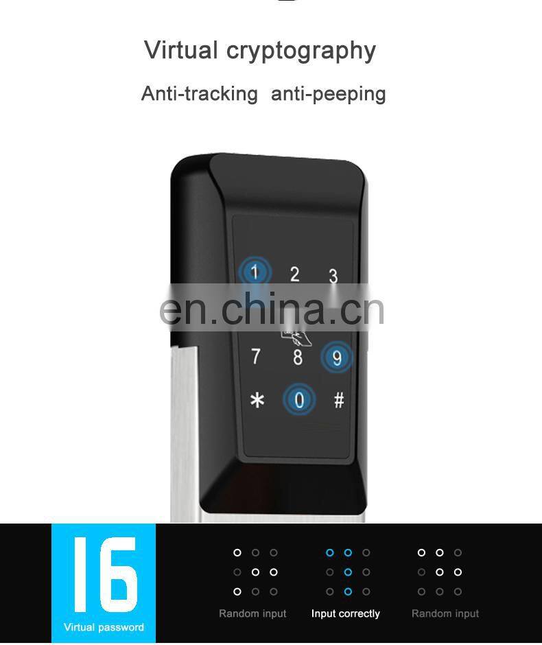 Display Handle Hotel Keyless High Security Smart Door Lock Fingerprint