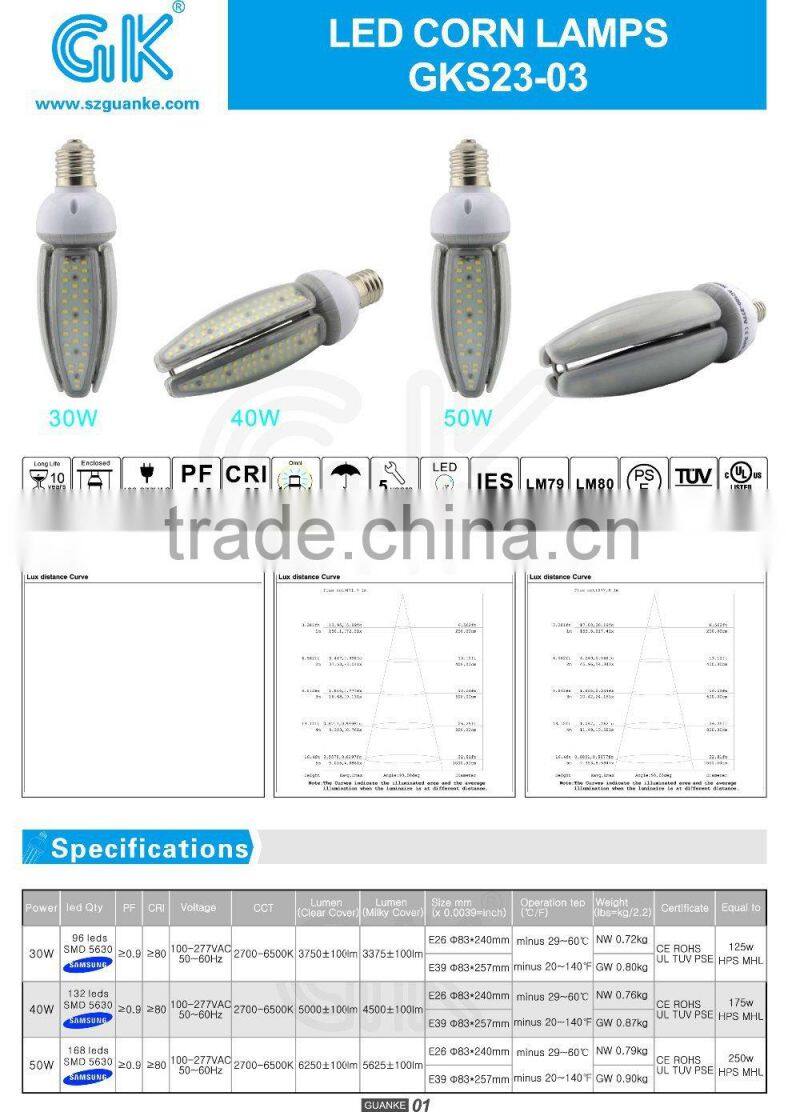 IP65 UL ENEC post top retrofit led street light 30w e40