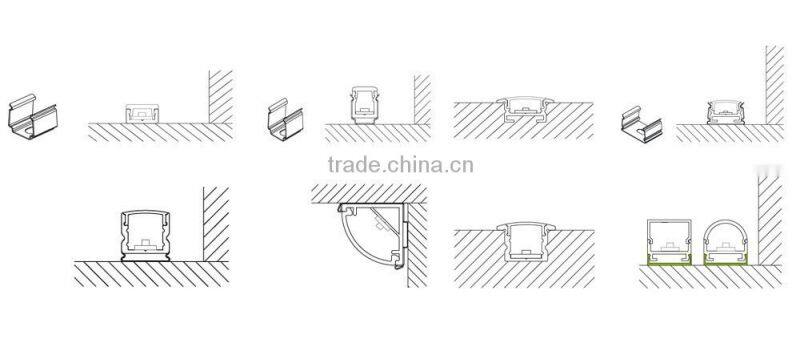 profile extrusion anodized aluminum led profile corner shape for led strip
