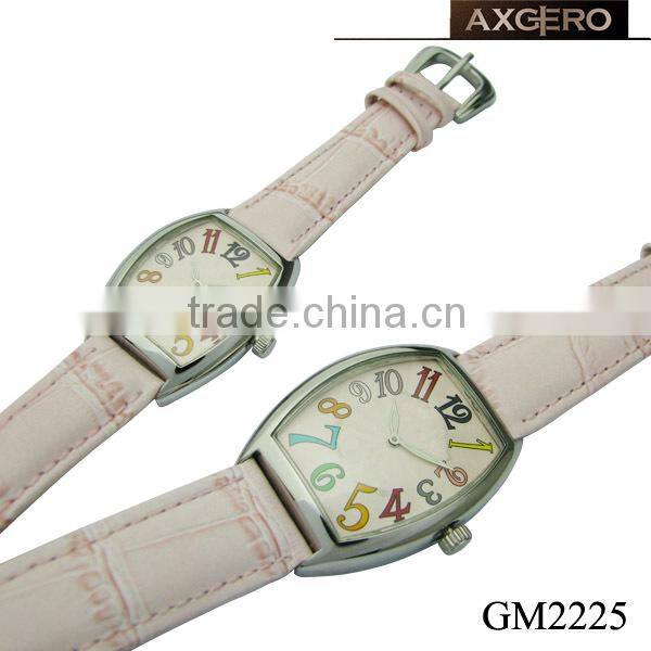 leather strap square unisex quartz teenage fashion watches