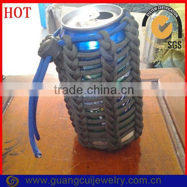 Fashion parachute rope woven outdoor emergency survival bottle shrink wrap sleeves