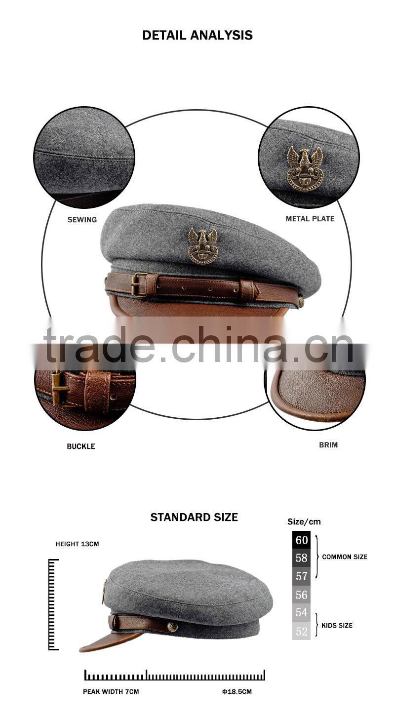 High-end high quality custom military officer cap wholesale