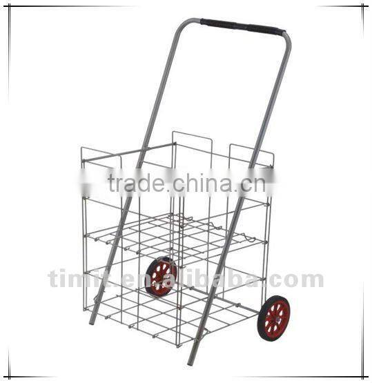 Simple Design Practical Aluminum Foldable Mutiple Wheels Shopping Trolley Cart