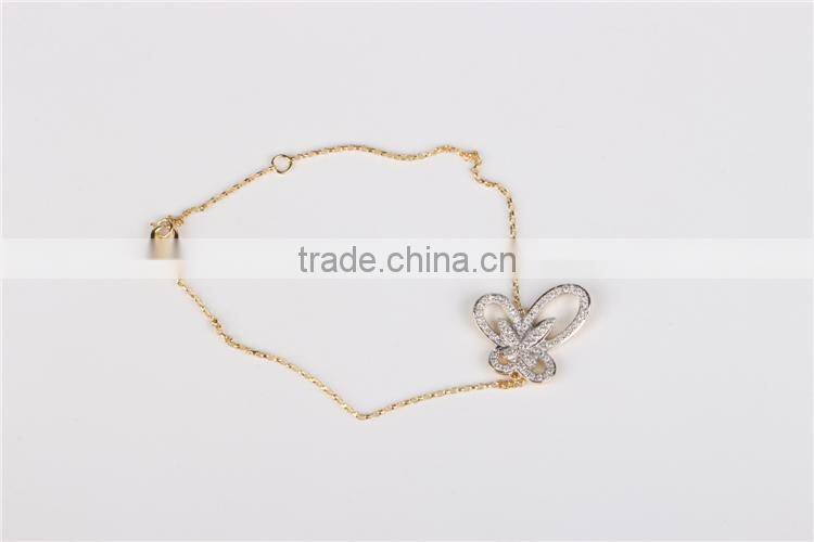 New design butterfly bracelet gril's silver sterling bracelet fashion jewelry