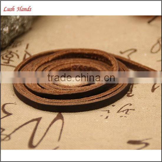5mm buff flat leather cord for shoelace