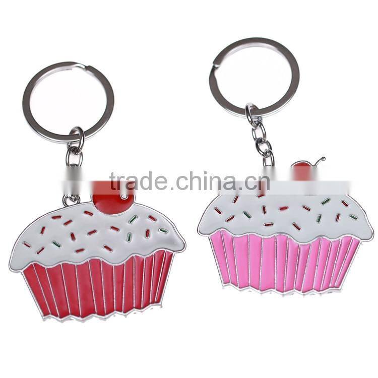 New Promotional Gifts Cup Cake Zinc Alloy Keychain Key Finder