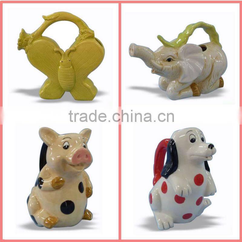 Mini yellow ceramic flower pot painting designs