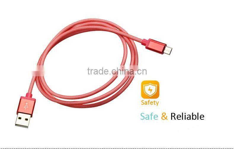 New design Micro USB cable stronger metal head fast charging &sync for Samsung USB cable