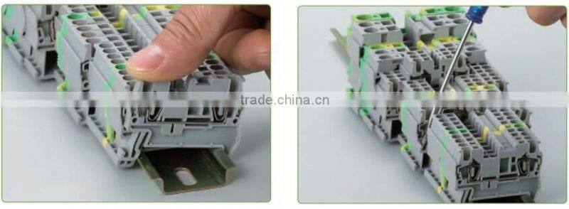 din rail cage spring double deck terminal connector