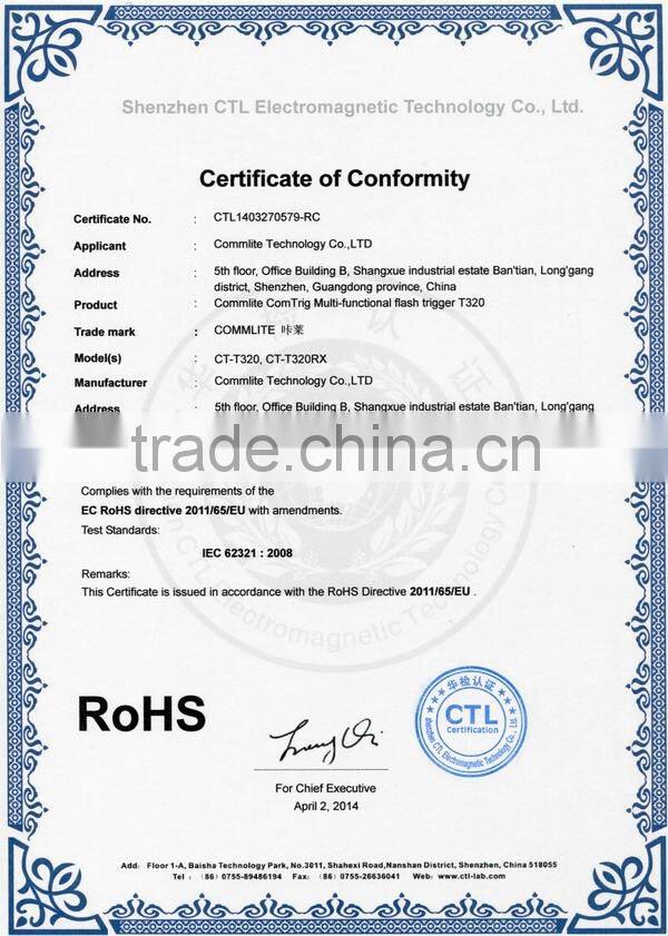 Commlite 'ComTrig' T320 '4-in-1' Wireless Remote flash trigger receiver for Canon for Nikon for Pentax for Olympus