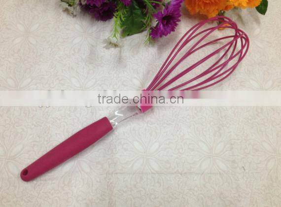 Hot sale rainbow silicone whisk with colorful handle Silicone Kitchen Utensils for Blending, Whisking, Beating & Stirring