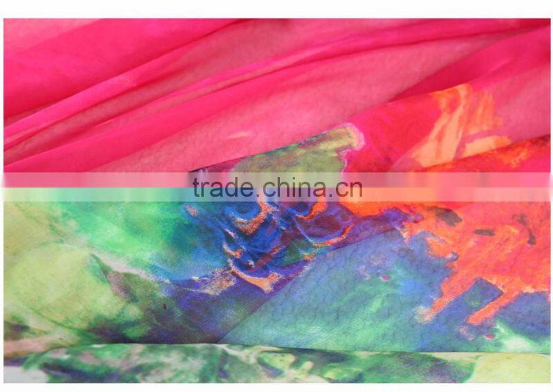 Chiffon Flower,colorful flower for dress flower design printed chiffon fabric