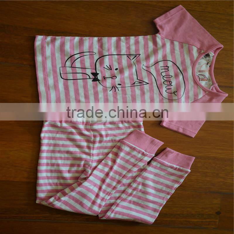 Factory wholesale low price girl summer animal with cat sets