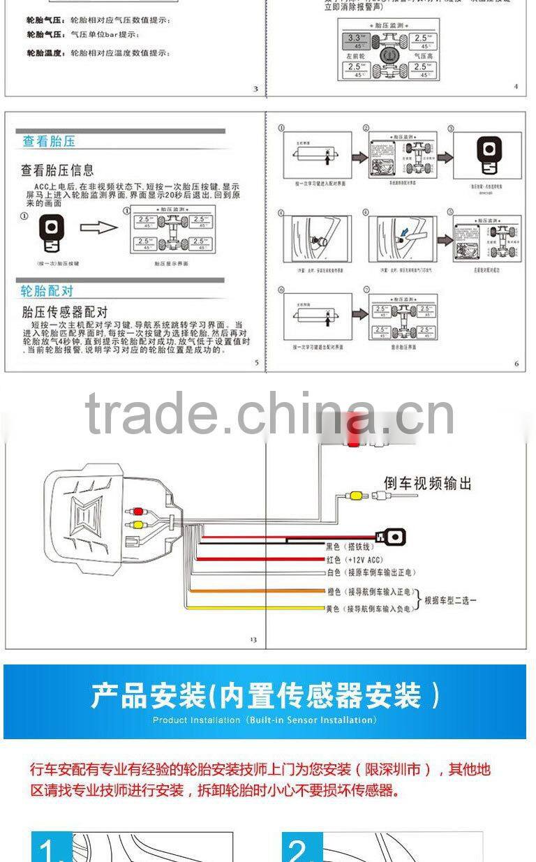 433Mhz wireless RF TPMS built-in type car tire pressure monitoring system