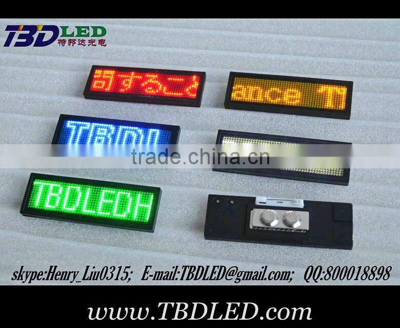 (Direct Manufacturer) LED name card Badge,SMD led displays,led mini board ,led running messge displays48x12 pixel