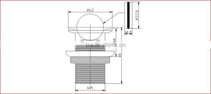 Brass Flap Drainer, without Overflow Hole, Chrome Finish