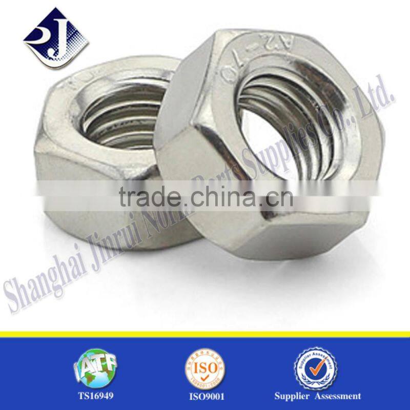 All sizes stainless steel nut A2-70 stainless steel 304 hex nut Made in China stainless steel hex nut
