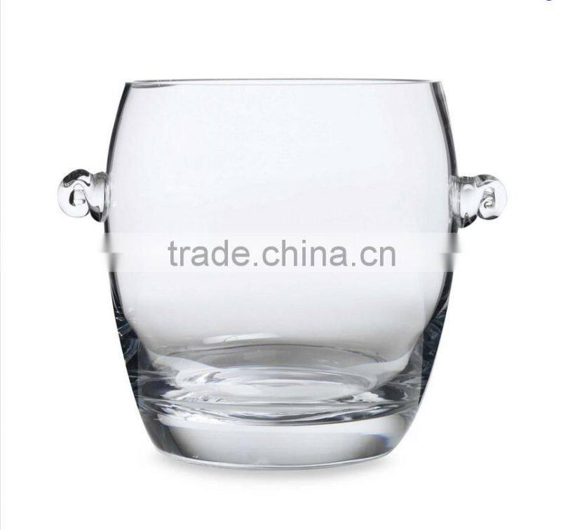 Handblown round ice bucket leadfree crystal manufacture customized size high quality
