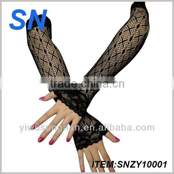 YiWu hot fashion high quality new style wholesale cheap colored lace party gloves