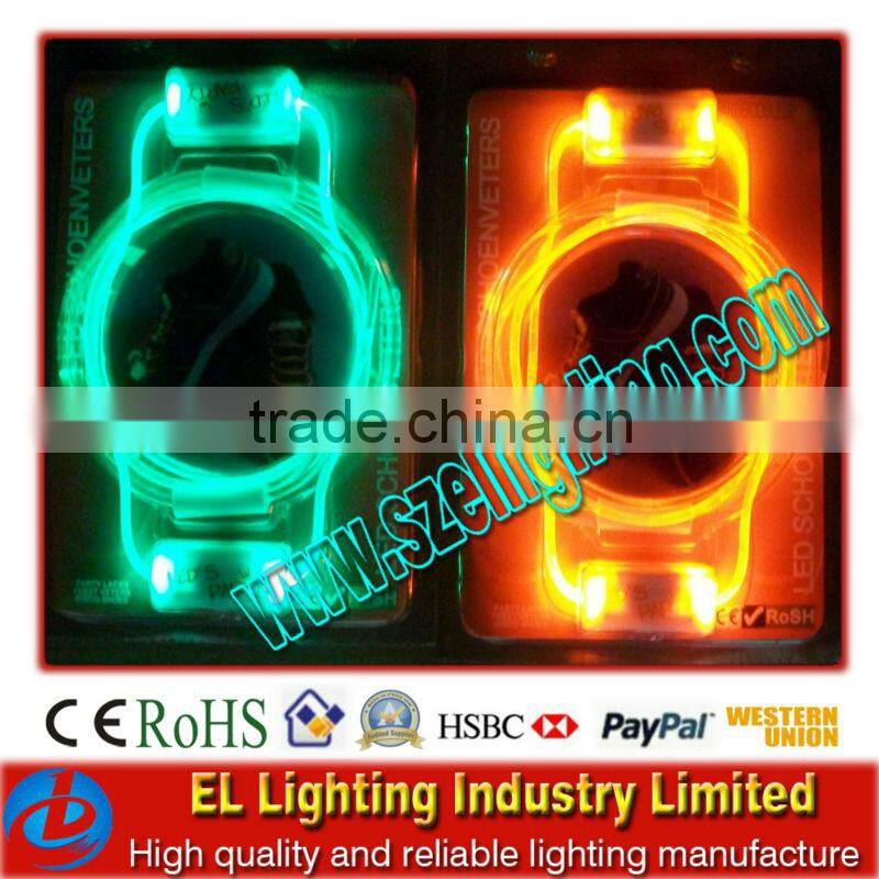 green and pink mix flashing led shoelaces,hot selling in 2014