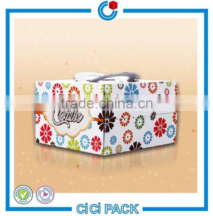 250gsm white paper 6inches cake box for Chritmas party wedding cake boxes wholesale