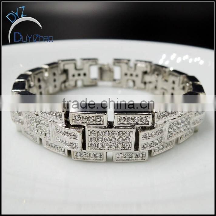 hip hop high quality fashion pave link bracelets