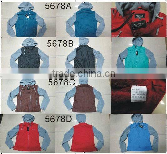 2015 ladies pu leather jacket in apparel stocks