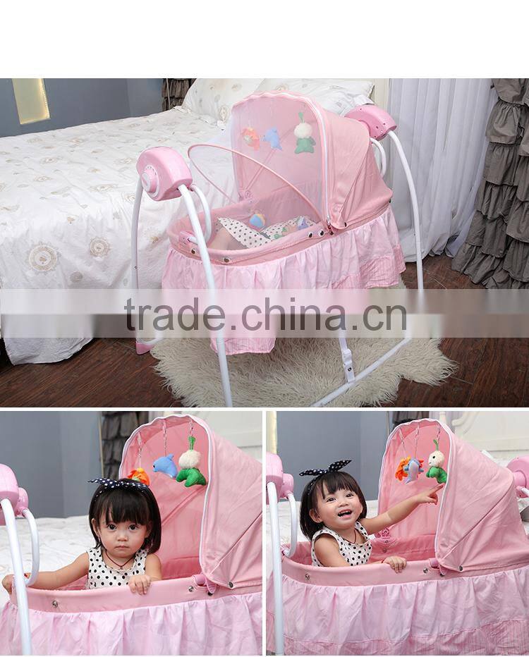 newest colorful automatic electric plastic baby crib