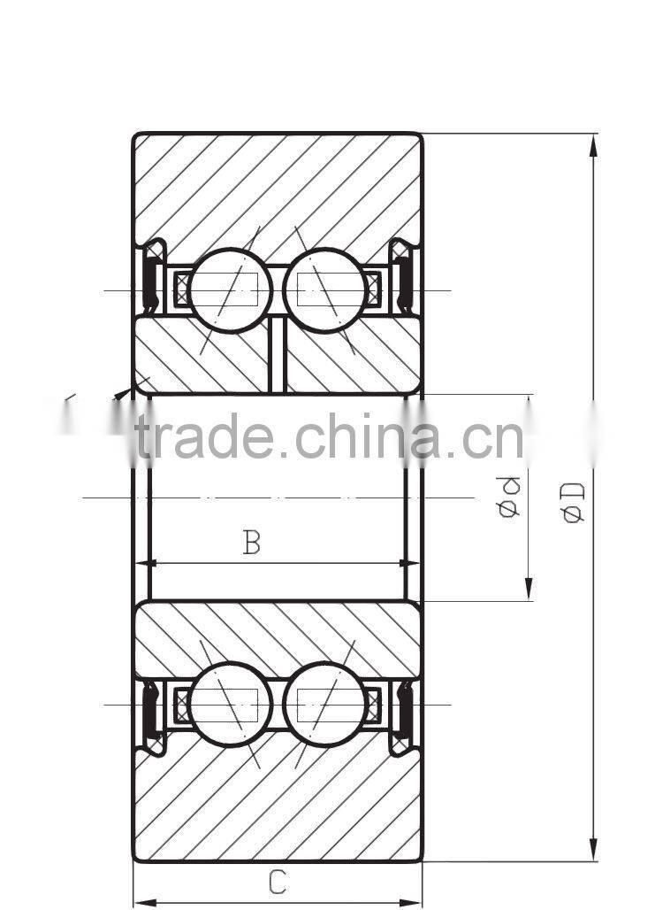 LR5006NPP Bore 30mm OD62mm H19mm Sealed Precision Track Rollers Constructed with Double Row Angular Contact Ball Bearings