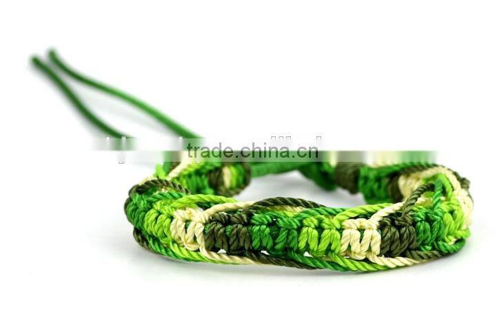 Hot Sale Wholesale handmade red/yellow/green braided friendship bracelet