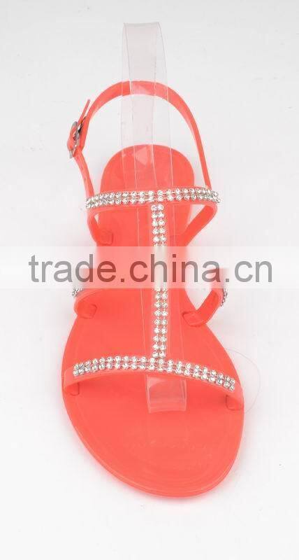 latest design fashion cheap pvc plastic jelly sandals shoes for women 2014