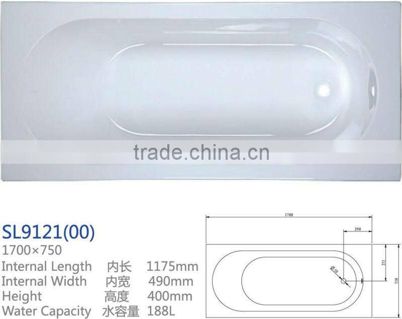 Acrylic Elliptical Bathtub Soaking Bathtub