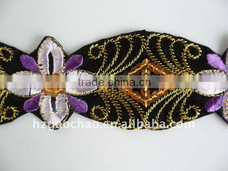 Fancy Floral Sequin Embeoidery Lace