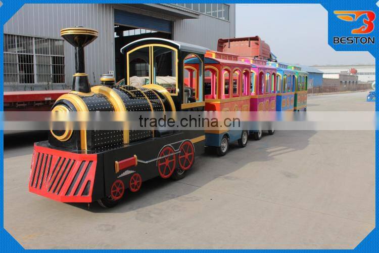 Alibaba China professional manufactuer game children amusement rides trackless train for sale