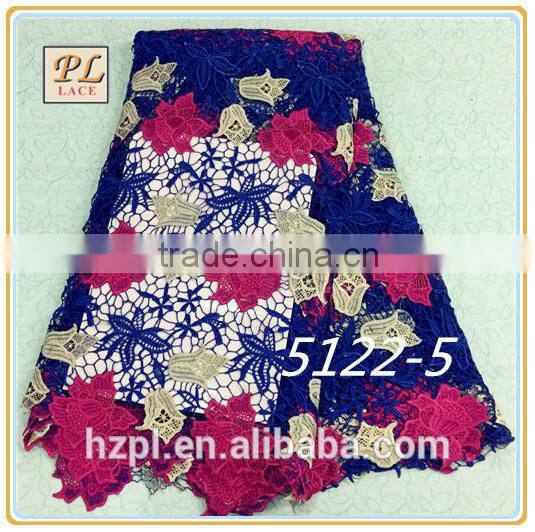 2016 latest dress design multicolor water soluble embroidery lace for free prom dress